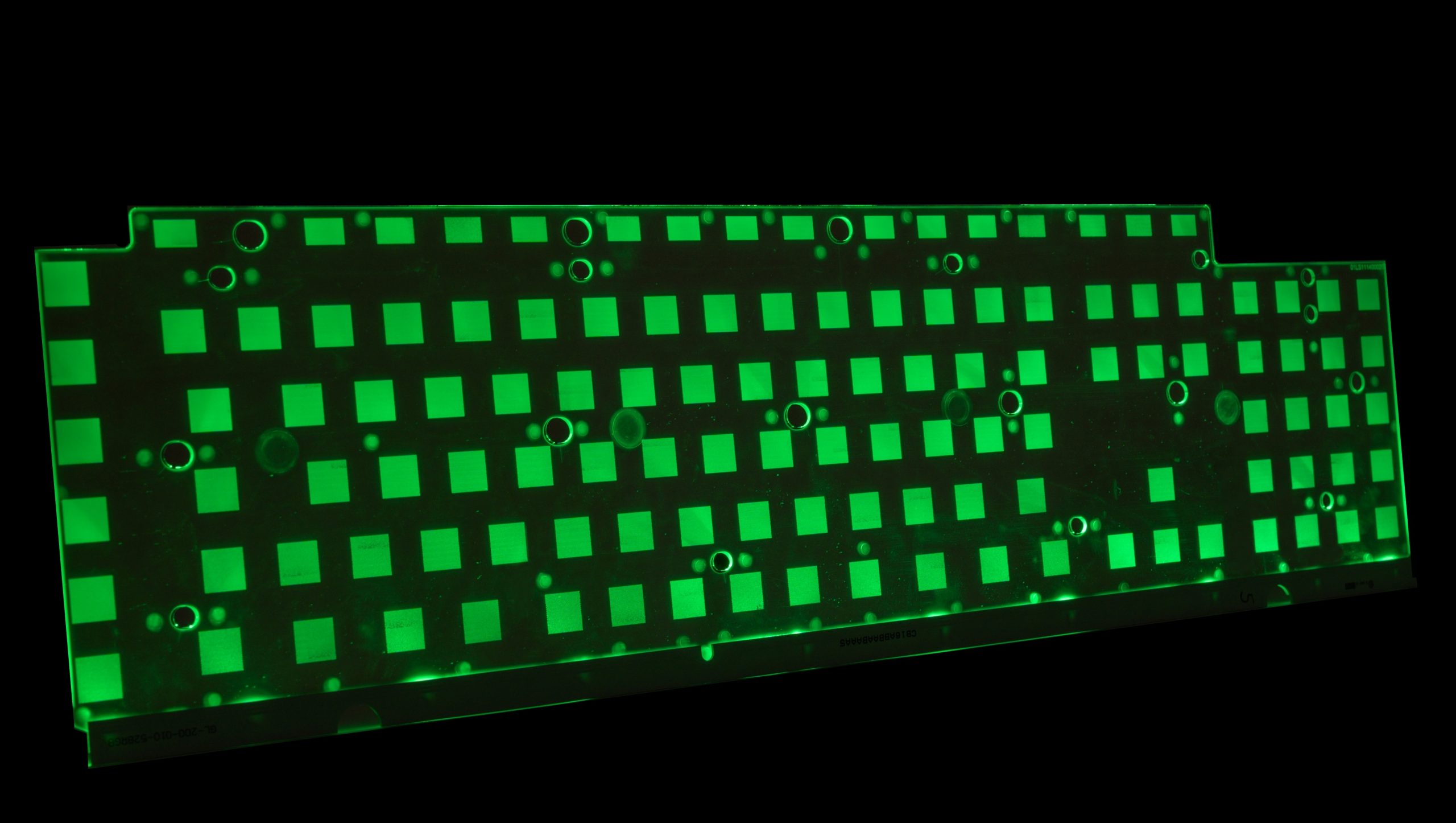 Green lighted keyboard for a computer